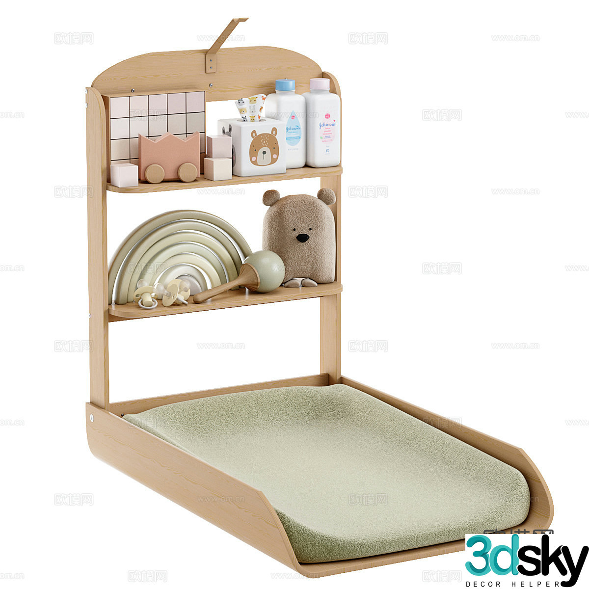 Wall-mounted children’s diaper table 3D model