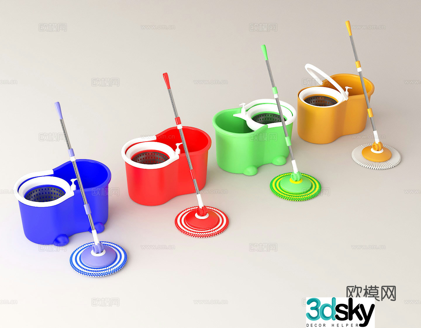 Household cleaning rotary mop Cleaning tool Multifunctional mop Lazy mop 3d model