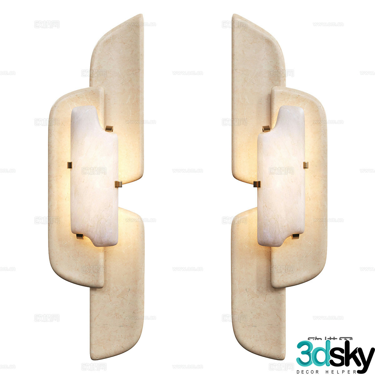 New Chinese style light luxury decorative wall light 3D model