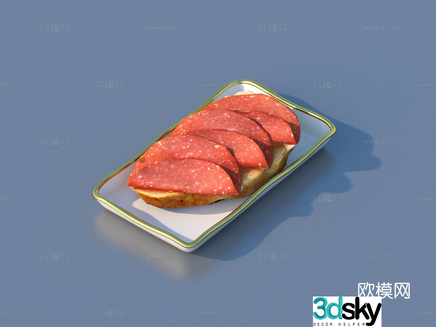 Sandwich Meat Slices Food Food 3D Model