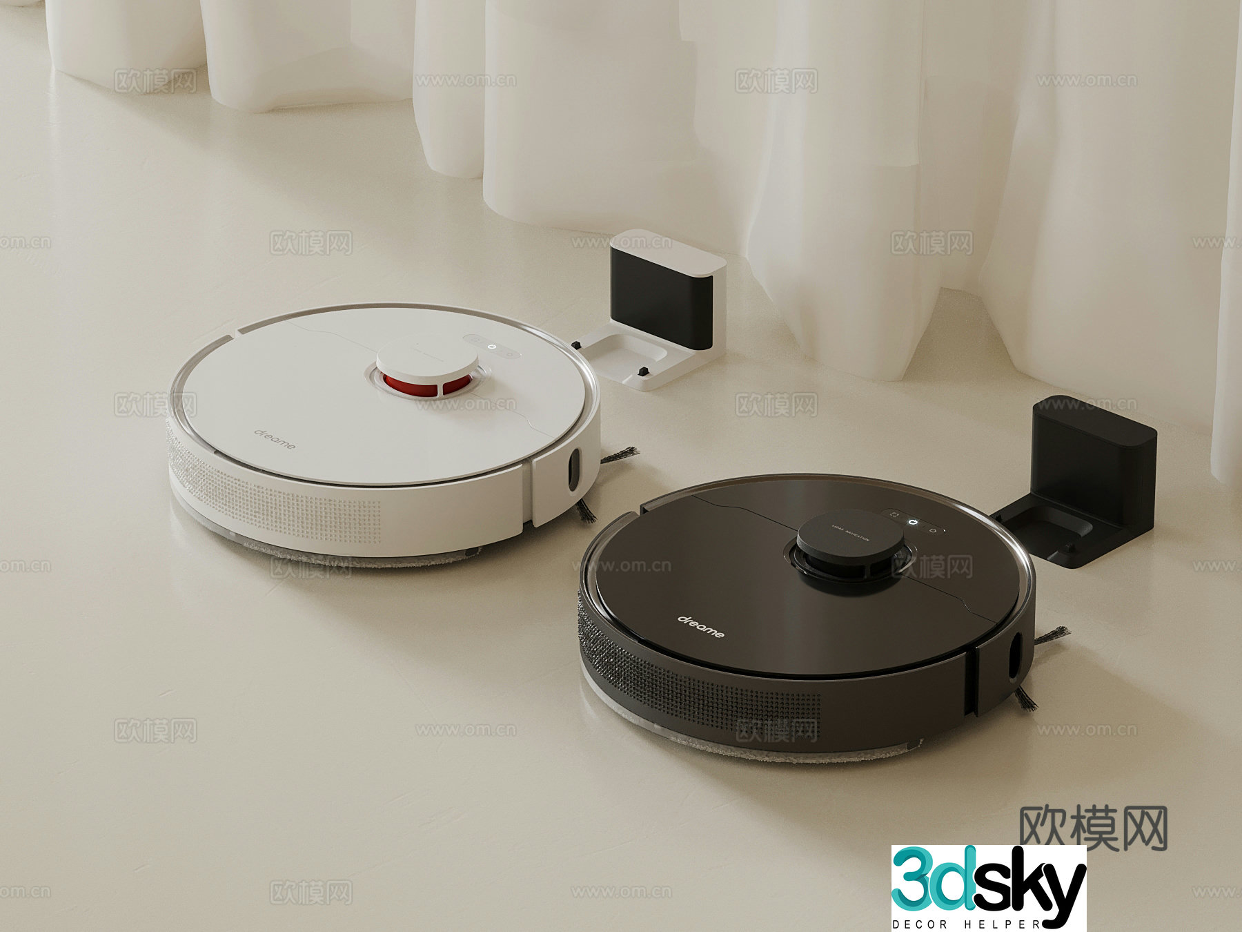 Sweeping robot Modern sweeping robot Intelligent robot 3D model