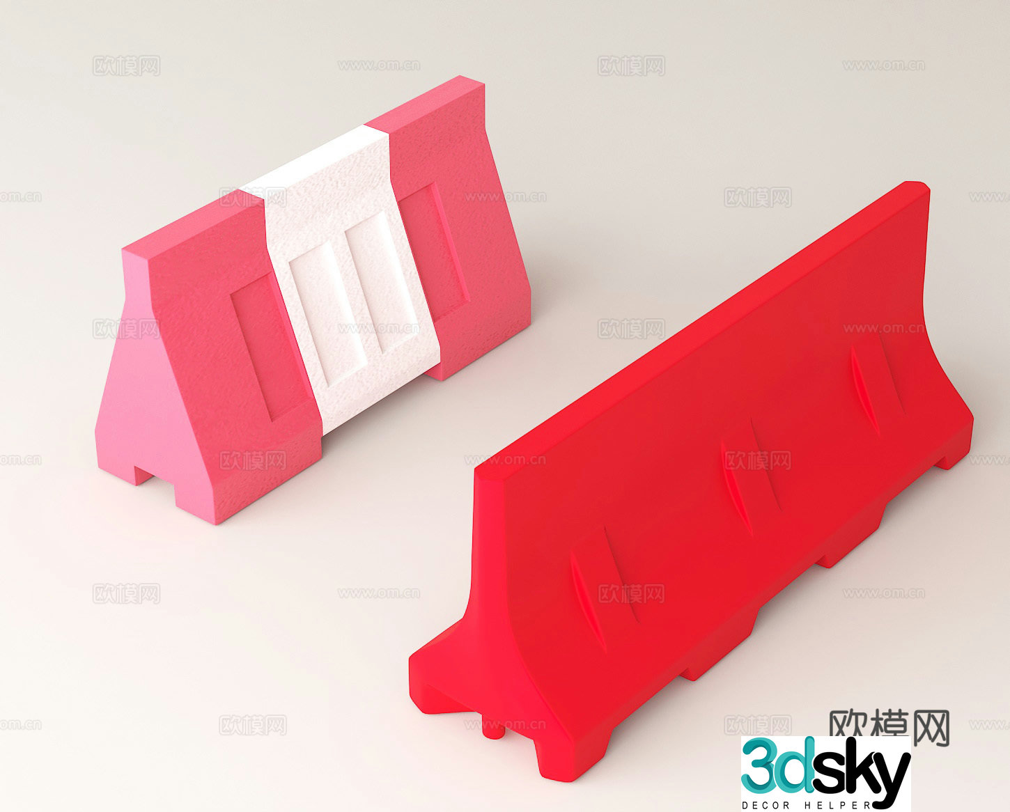 Traffic warning facilities, eye-catching warning roadblocks, municipal engineering construction facilities, safety protection barriers 3D model
