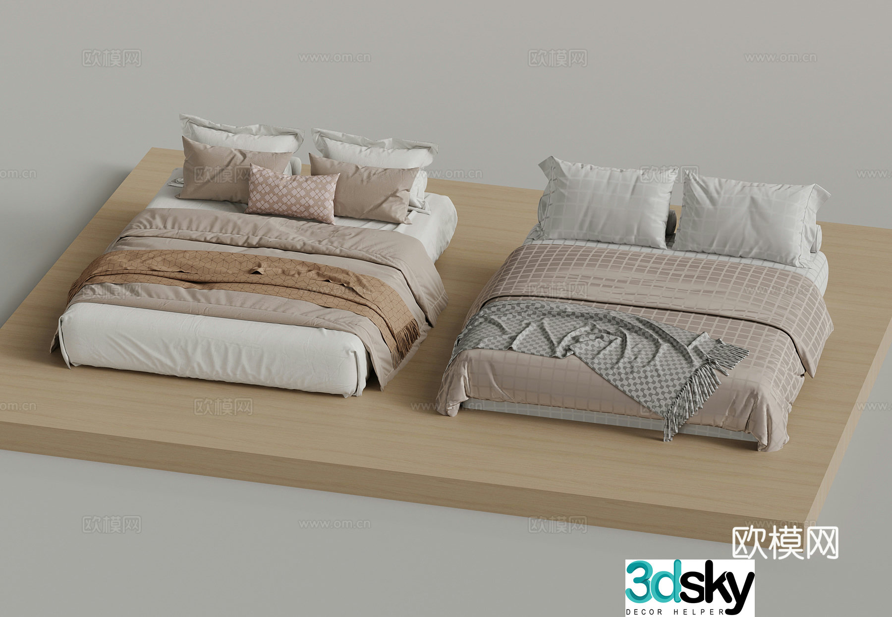 Other beds Modern double bed Bedding 3d model