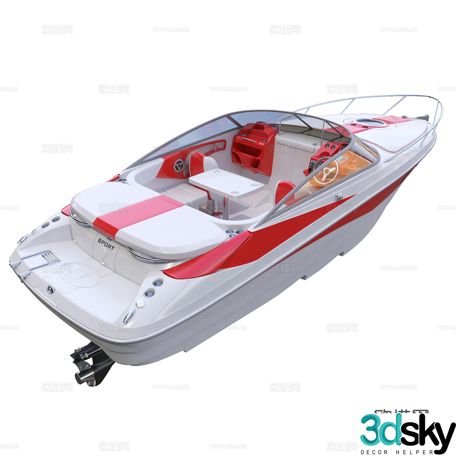 Modern speedboat speedboat 3d model