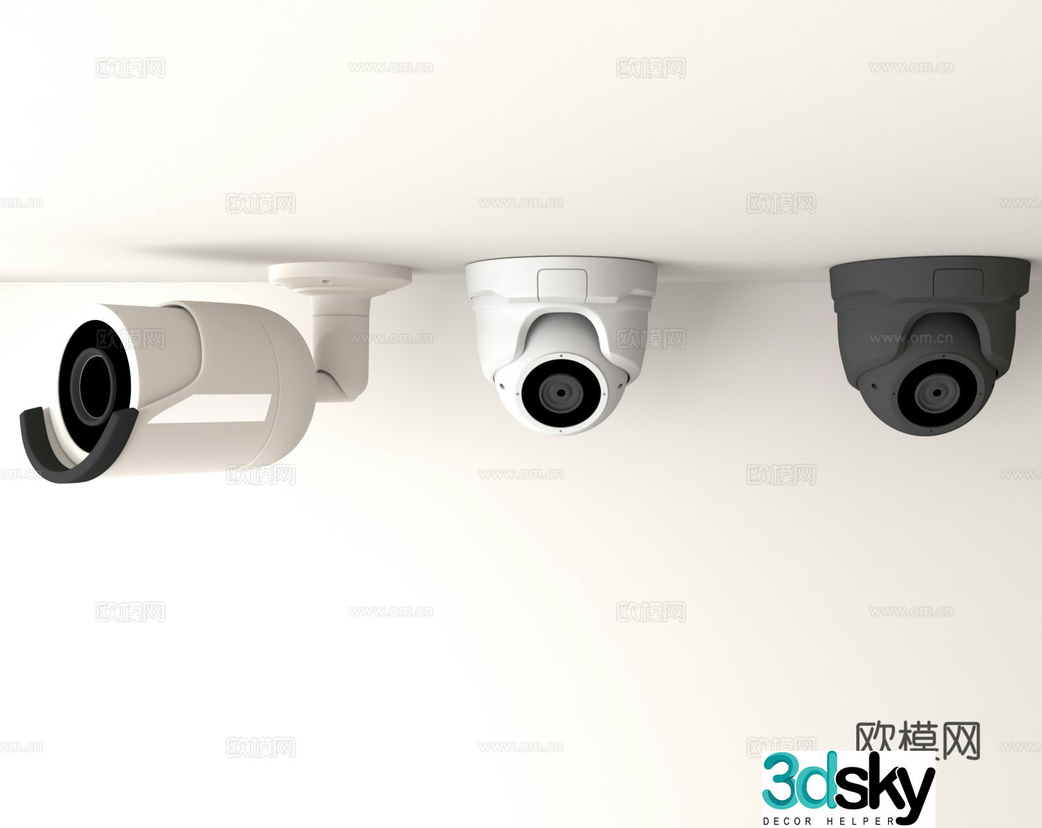 Security monitoring equipment HD camera #spherical camera #gun type camera 3d model