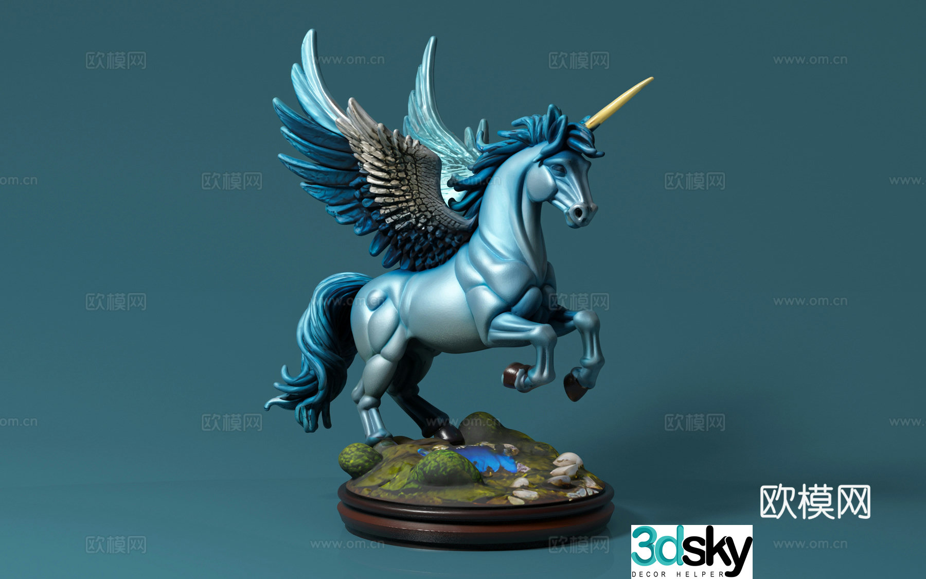 Pegasus unicorn horse animal landscape sculpture outdoor sculpture figure decoration decoration 3d model