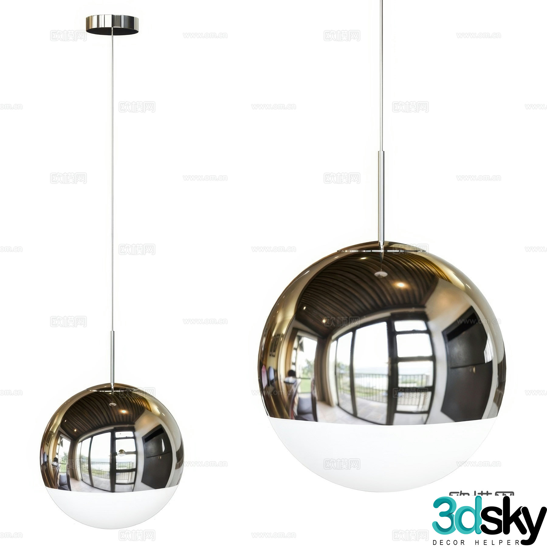 Modern minimalist decorative chandelier 3d model