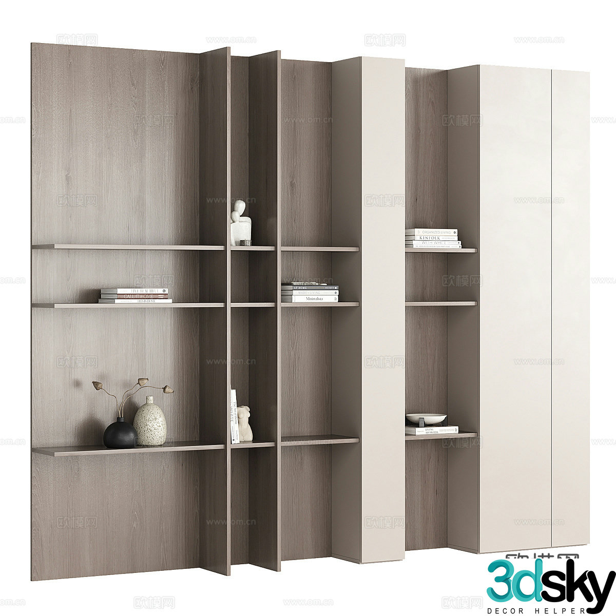 Modern minimalist decorative shelf bookshelf 3d model