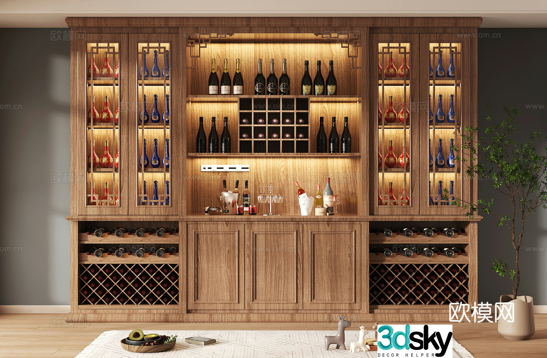 Wine cabinet design Wine cabinet red wine cabinet bar wine cabinet partition wine cabinet 3D model