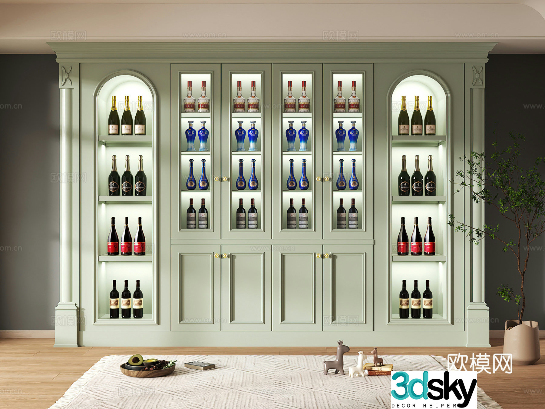 Wine cabinet design Wine cabinet red wine cabinet bar wine cabinet partition wine cabinet 3D model