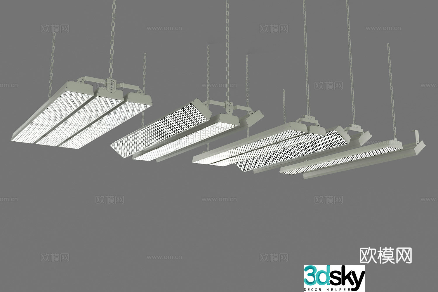 Badminton hall chandelier court light factory light basketball hall light 3D model