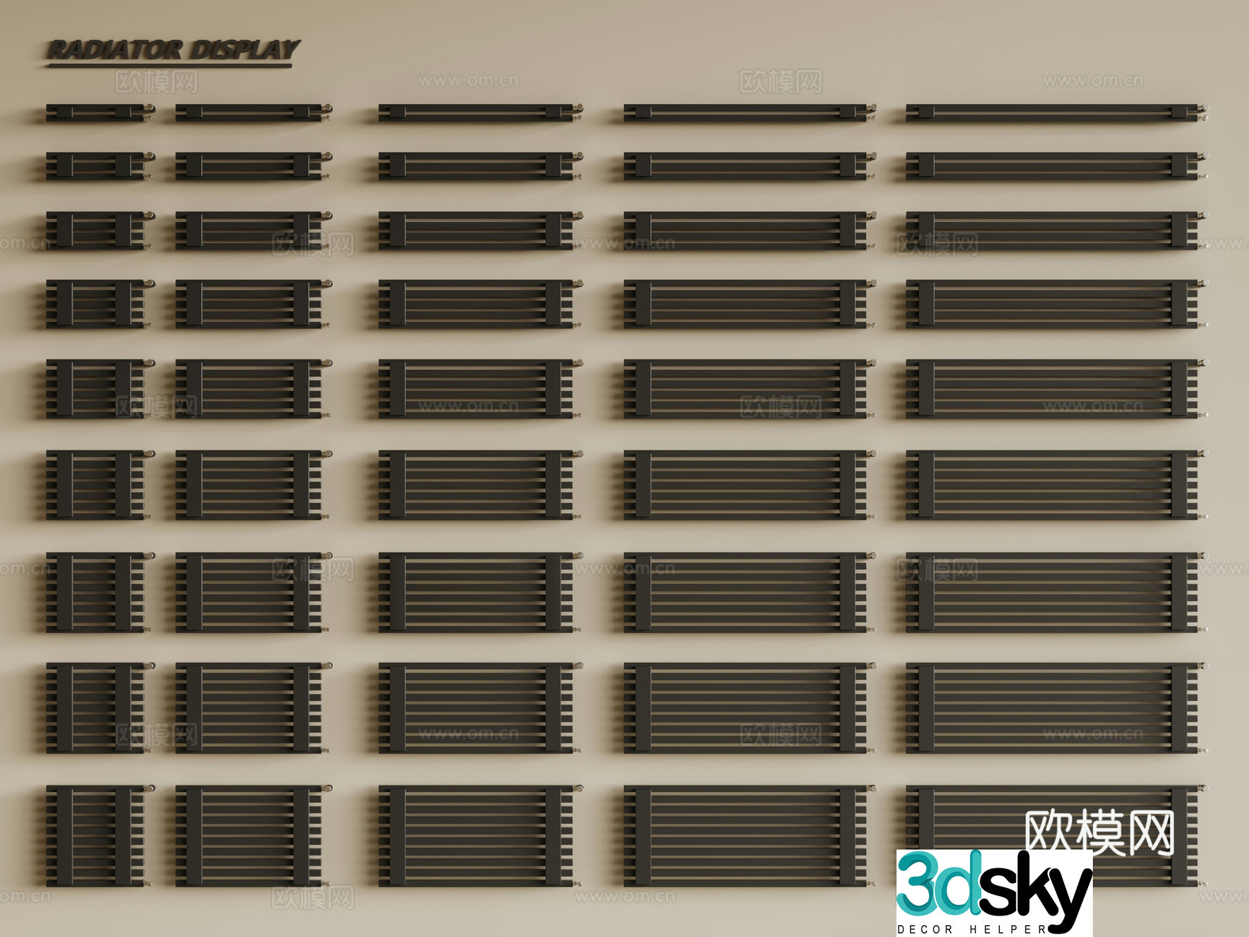 Modern radiator Heating pipe 3d model