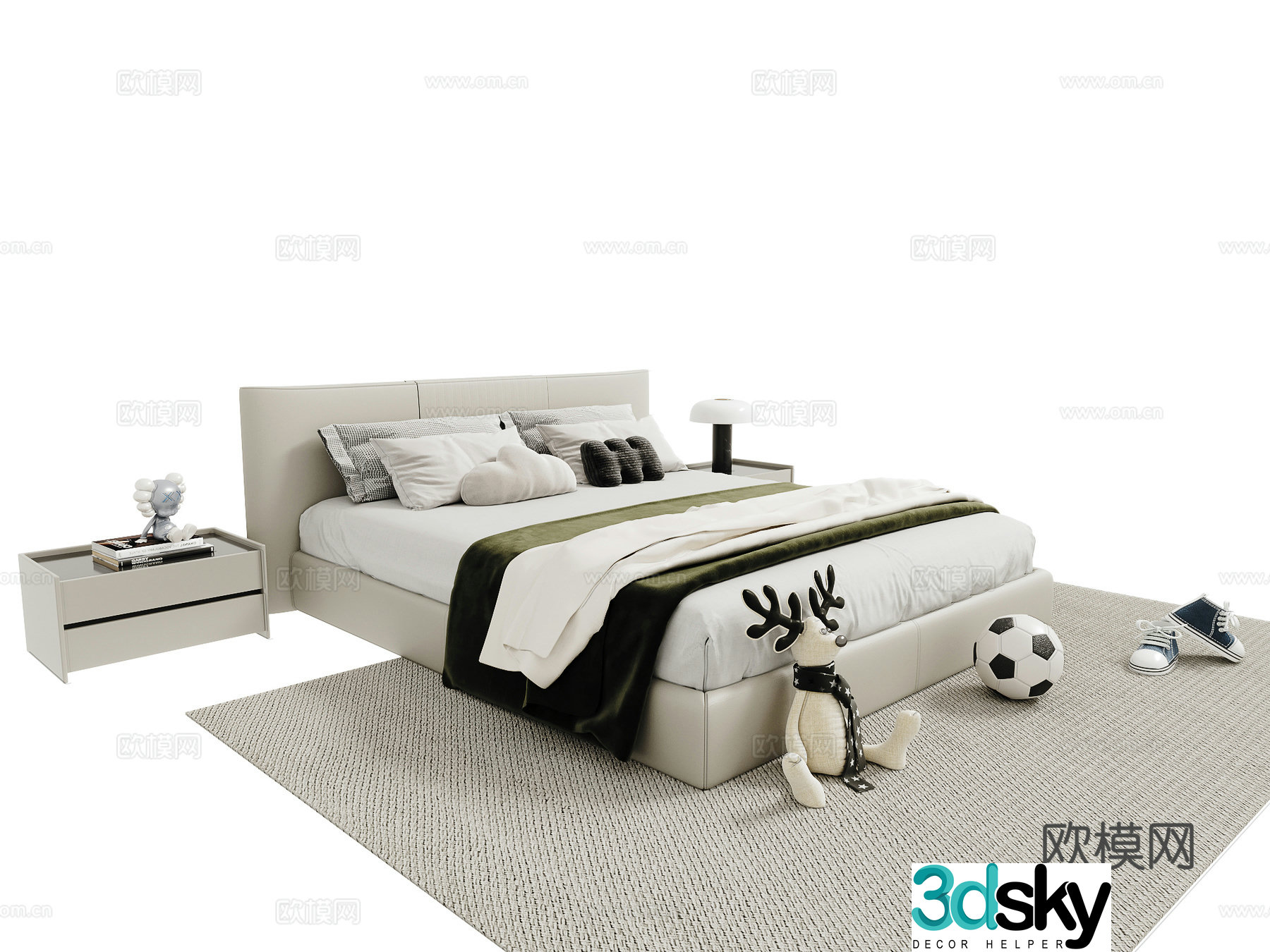 Boy’s room double bed 3d model