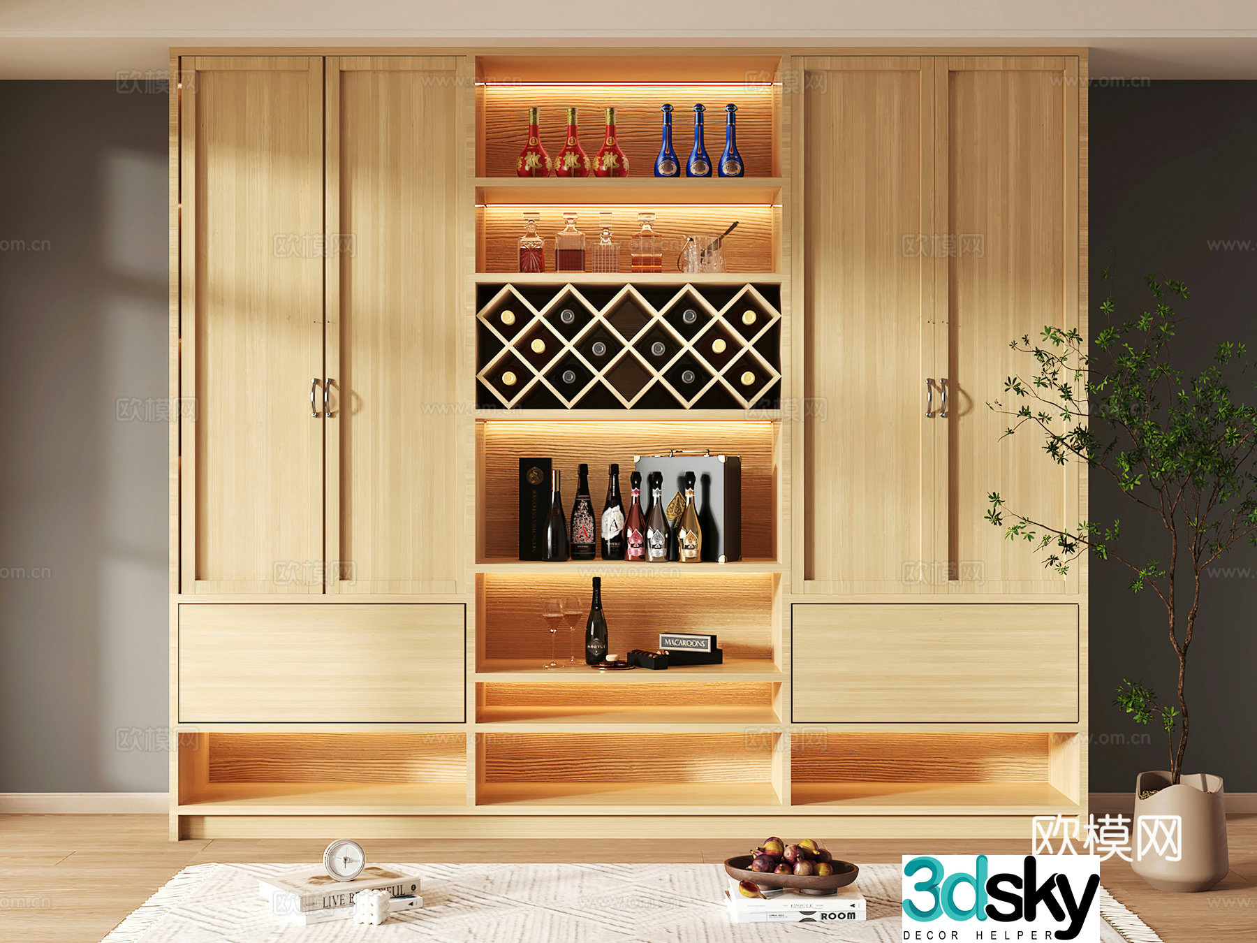 Wine cabinet design Wine cabinet red wine cabinet bar wine cabinet partition wine cabinet 3D model