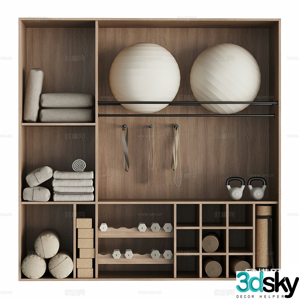 Modern fitness equipment 3d model