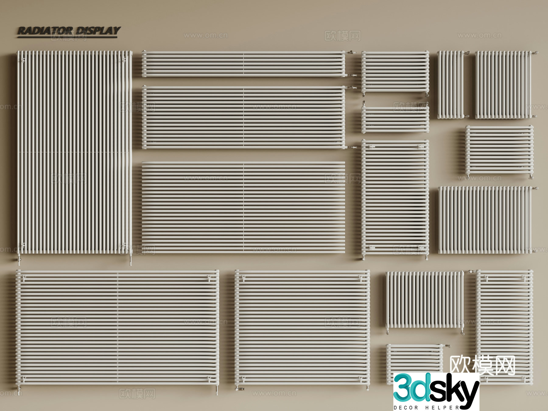 Modern radiator Heating pipe 3d model