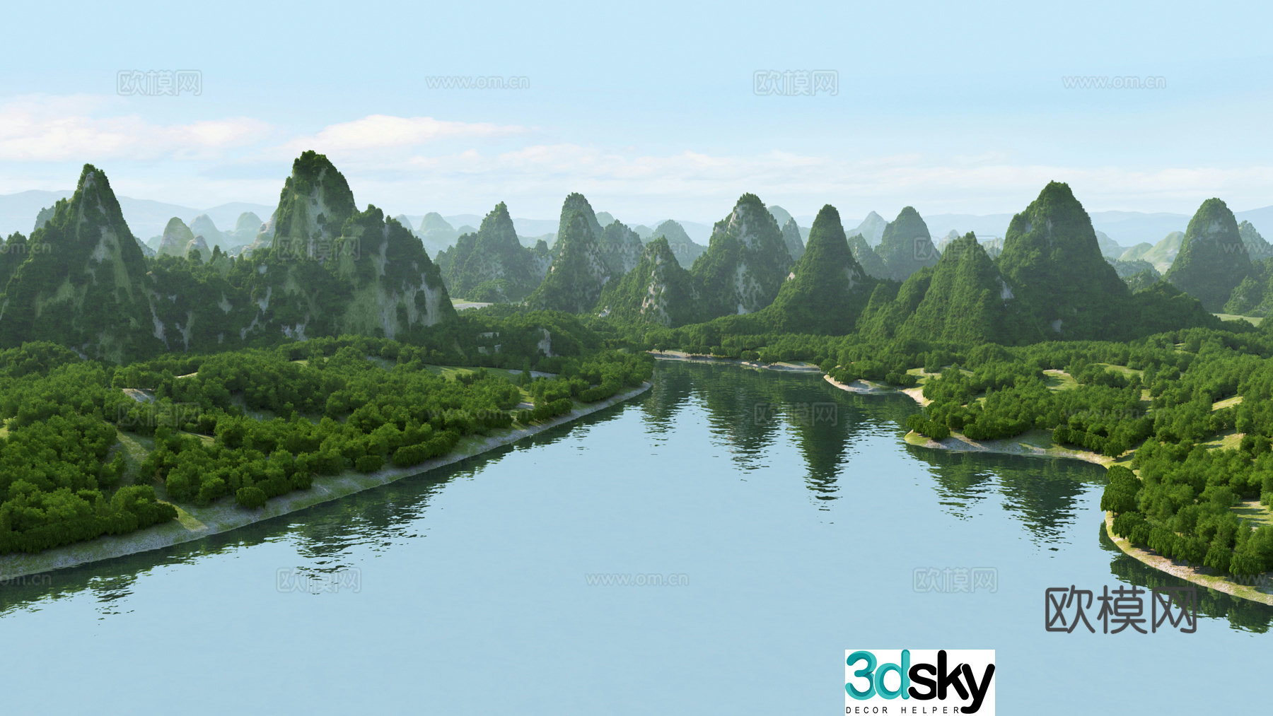 Modern Guilin landscape 3d model