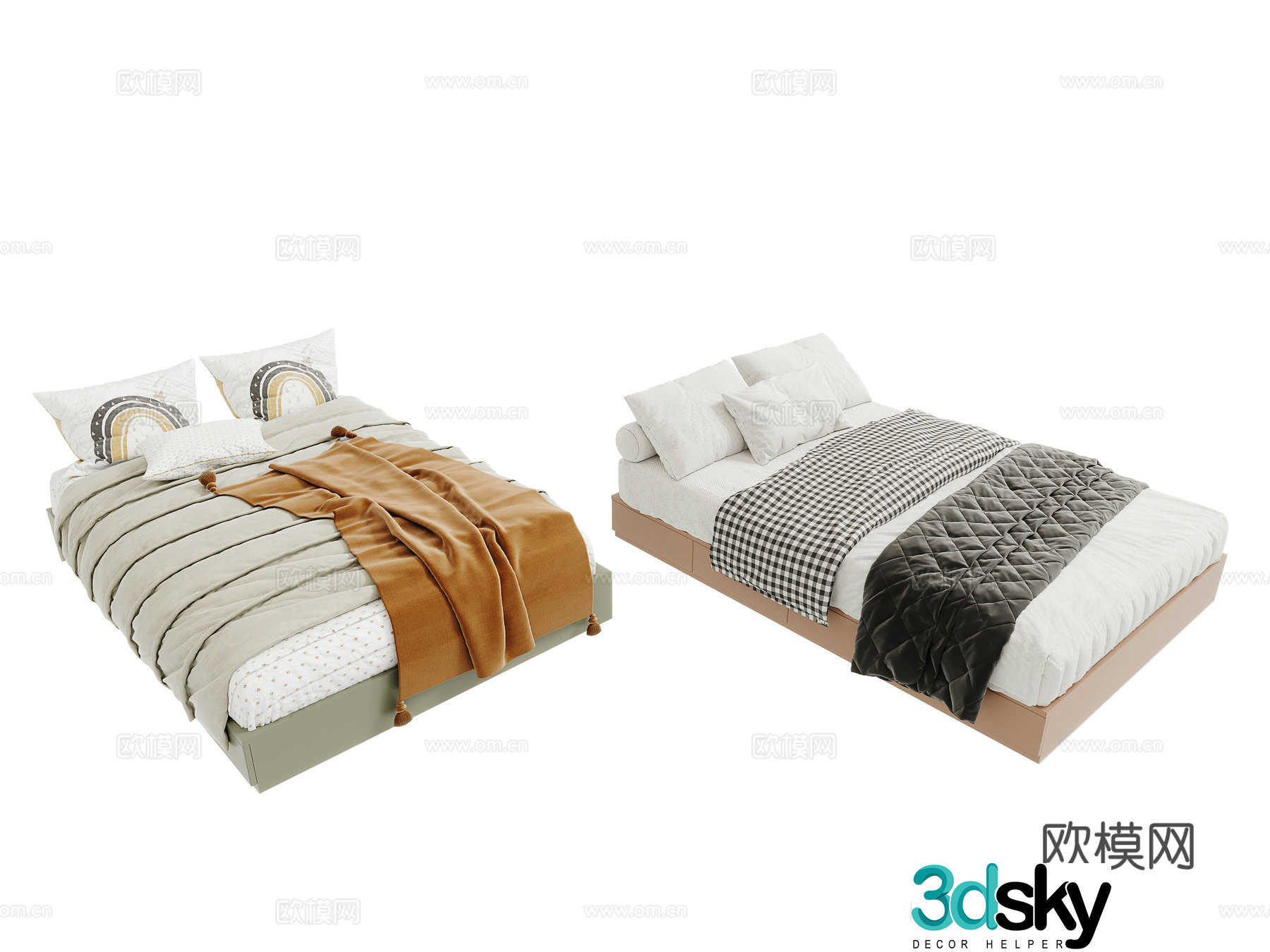 Modern tatami bed 3d model