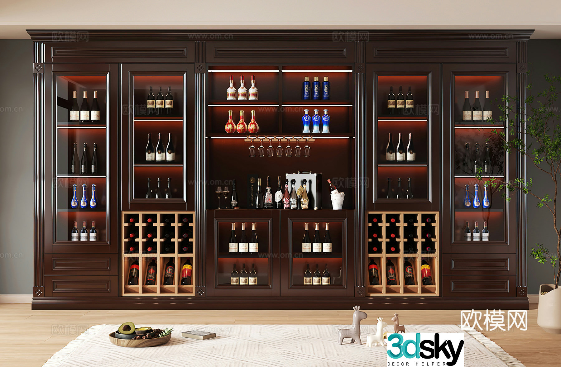 Wine cabinet design Wine cabinet red wine cabinet bar wine cabinet partition wine cabinet 3D model