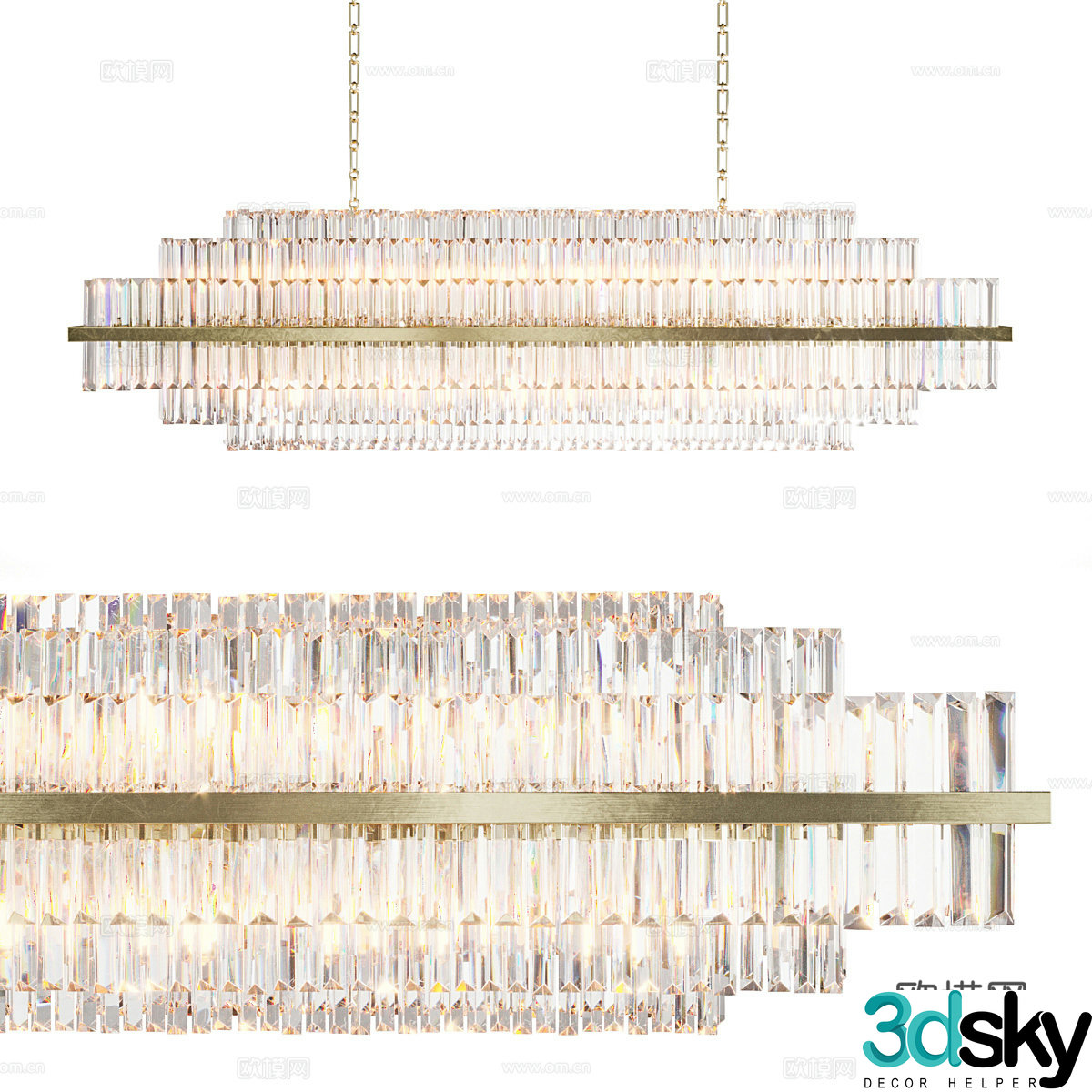 Modern light luxury decorative chandeliers 3d model