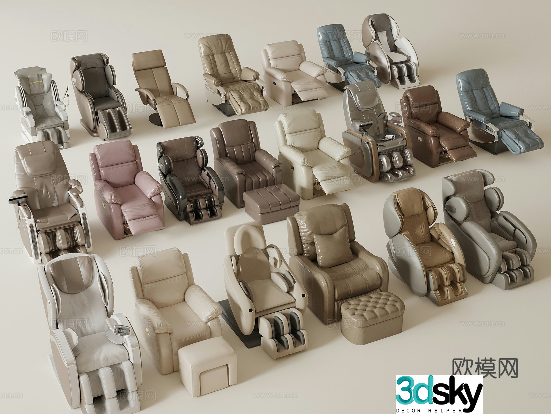 Modern massage chair 3d model