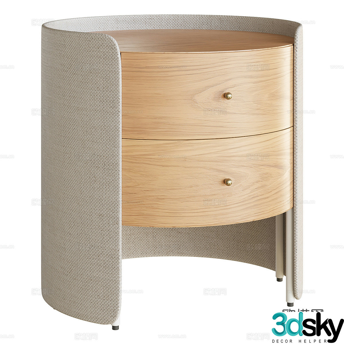 Modern light luxury bedside table 3D model
