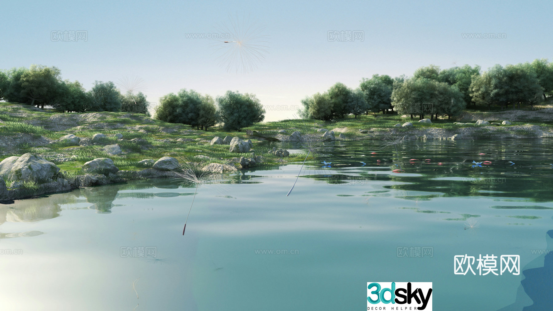 Modern wetland park 3d model