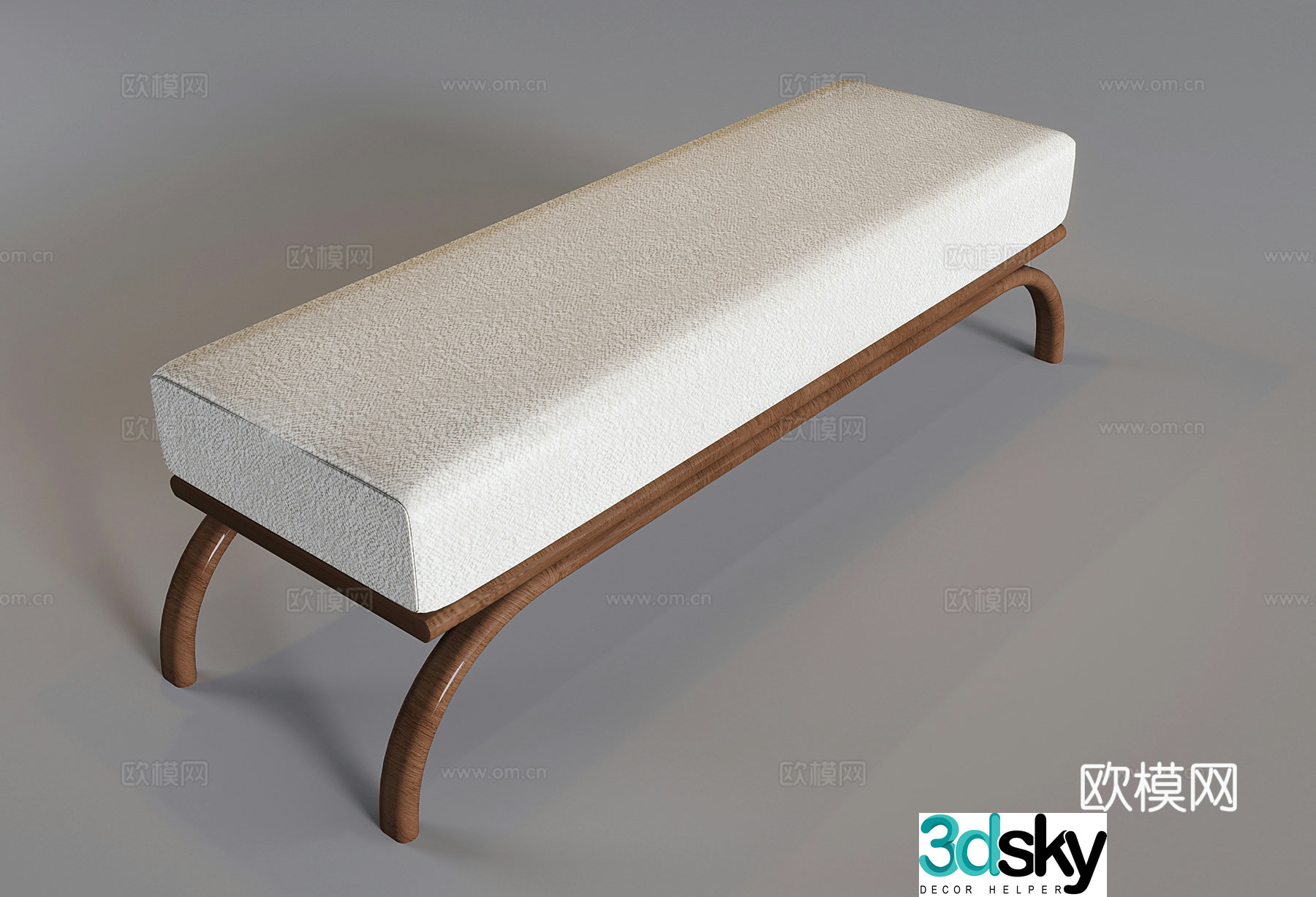 Middle-aged solid wood shoe replacement stool soft-pack sofa stool bed end stool bench 3D model