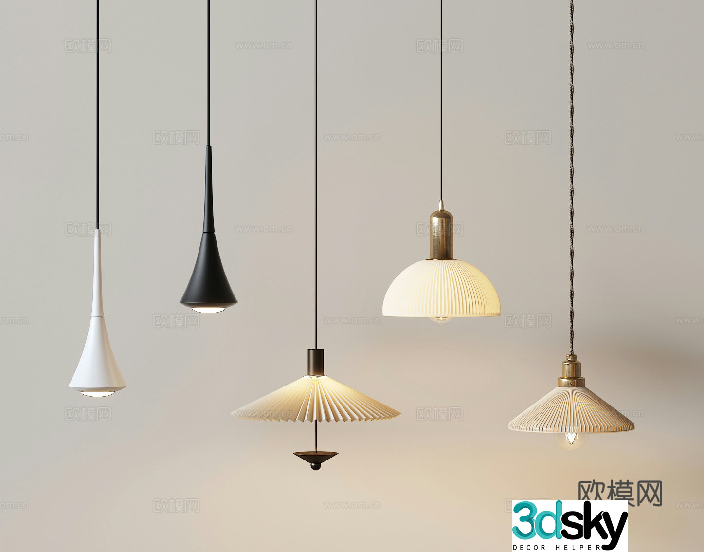 Modern small chandeliers 3d model