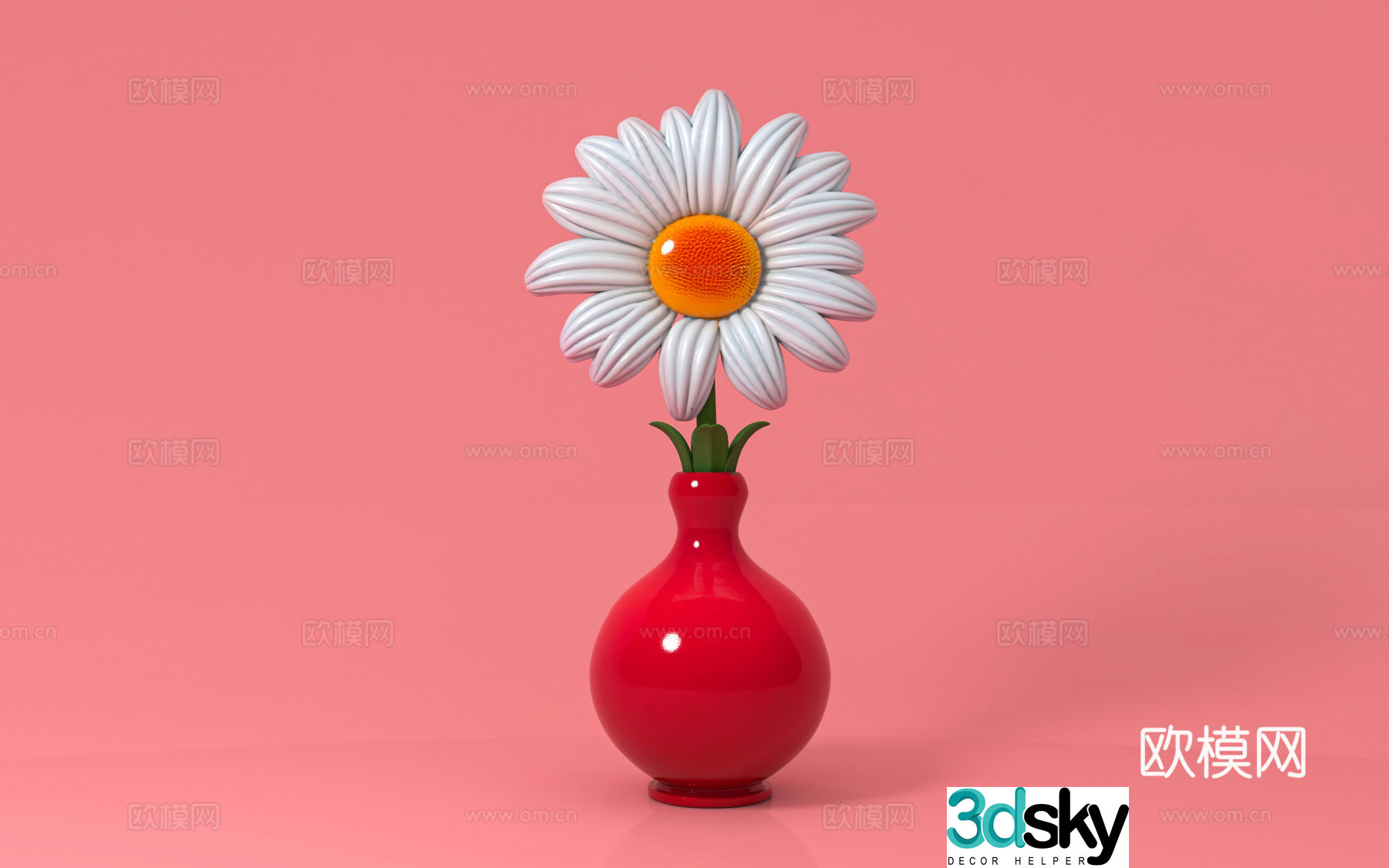 Flower vase Chrysanthemum beautiful old cartoon flowers beautiful old arrangement cartoon style beautiful old props 3d model
