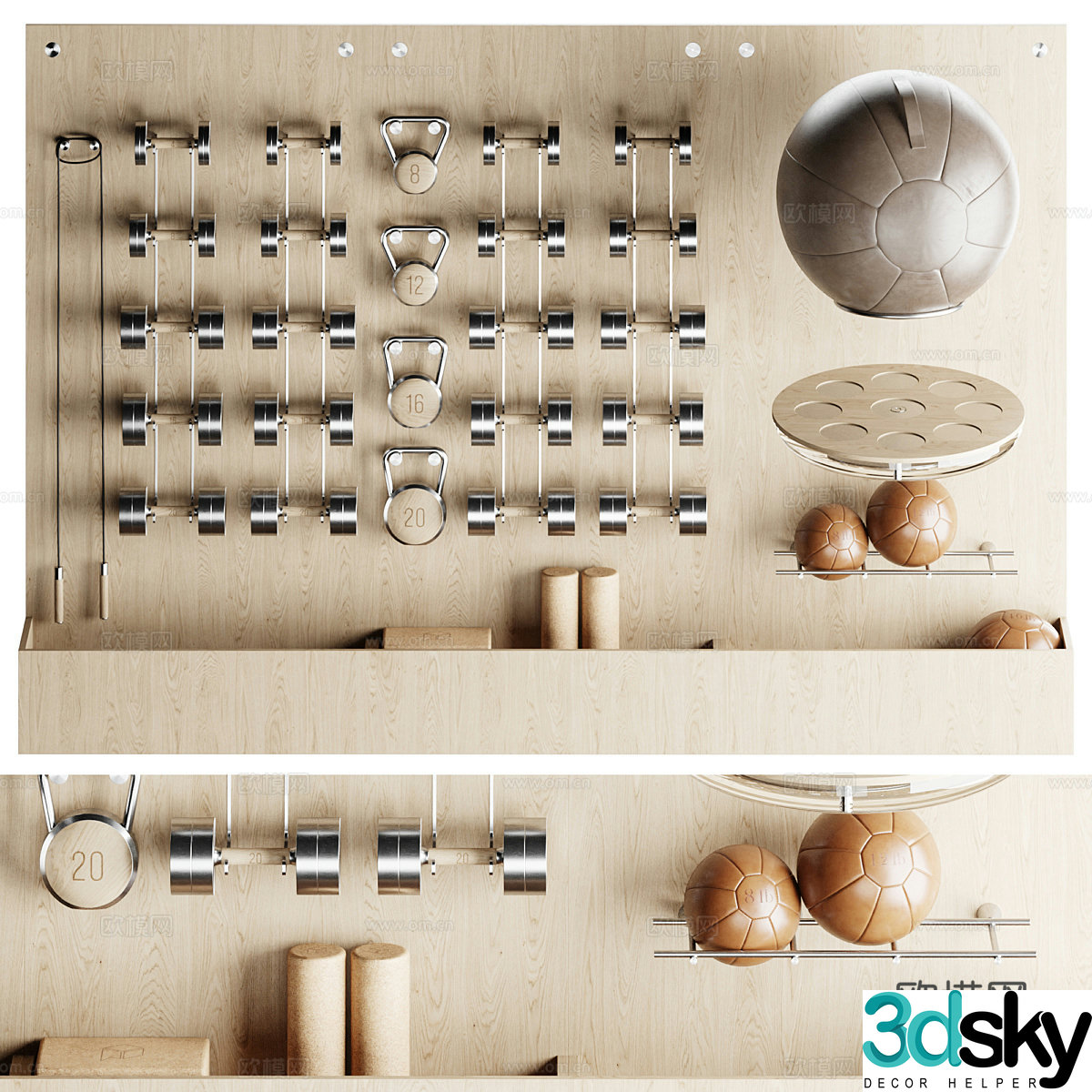Modern fitness equipment 3d model