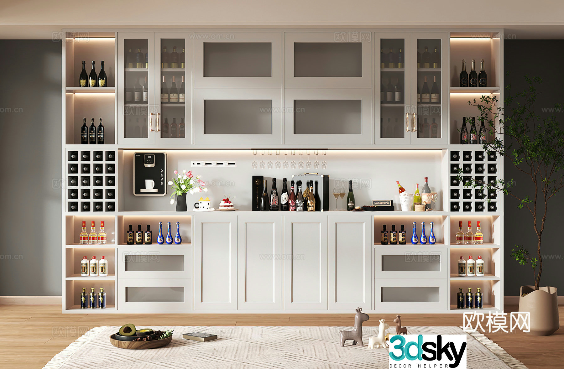 Wine cabinet design Wine cabinet red wine cabinet bar wine cabinet partition wine cabinet 3D model