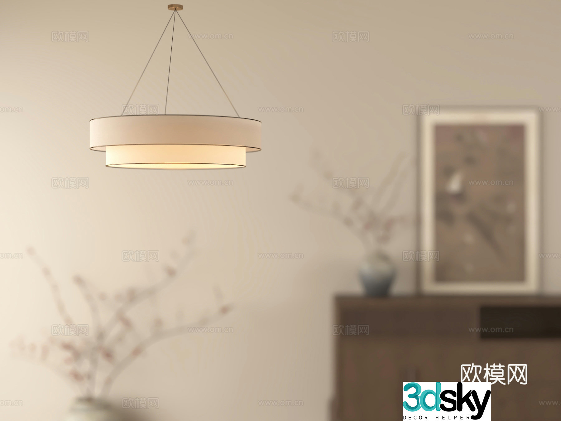 New Chinese chandeliers Song style aesthetic chandeliers Bedroom chandeliers Living room chandeliers 3D model