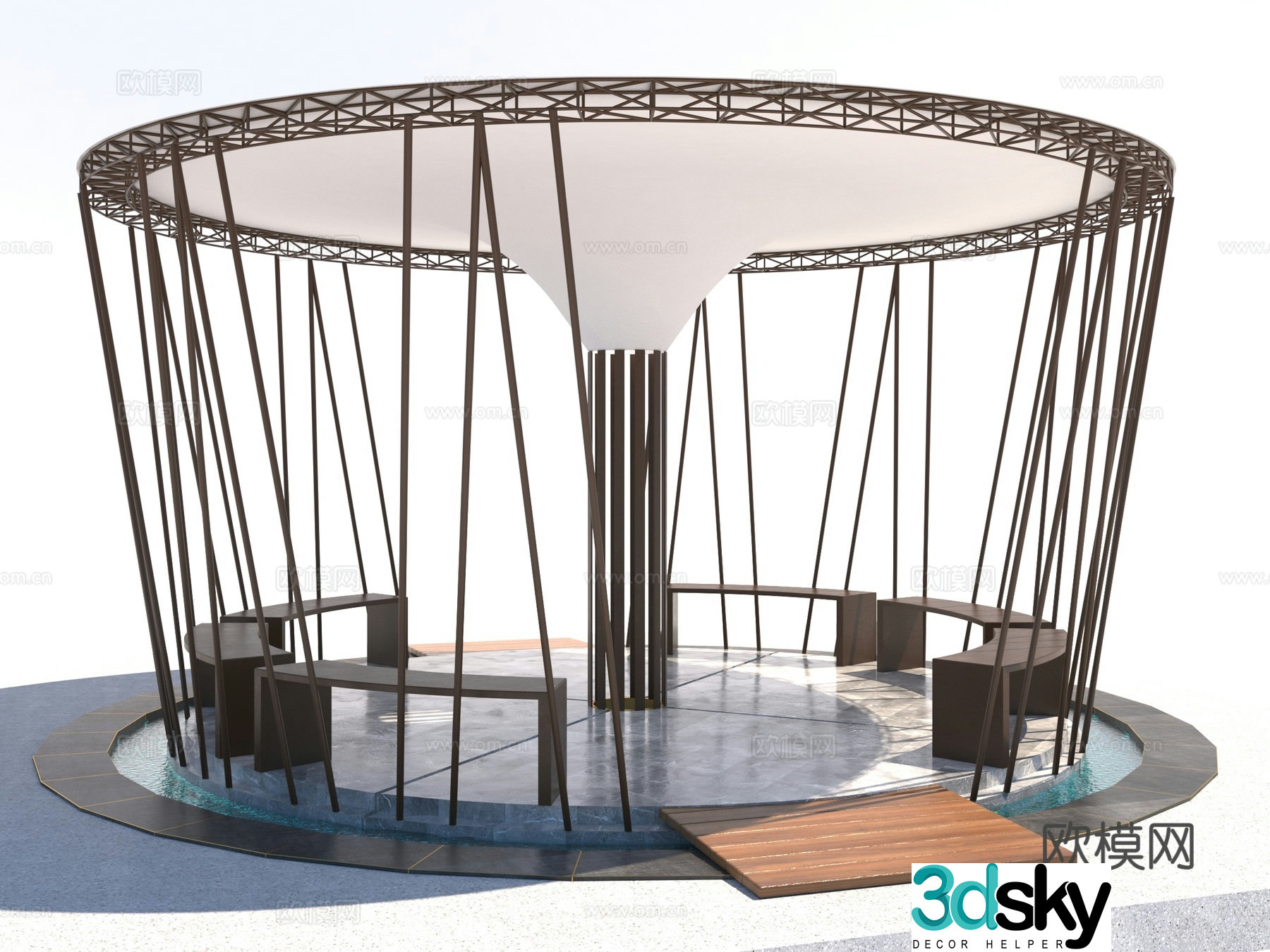 Modern style landscape pavilion 3d model
