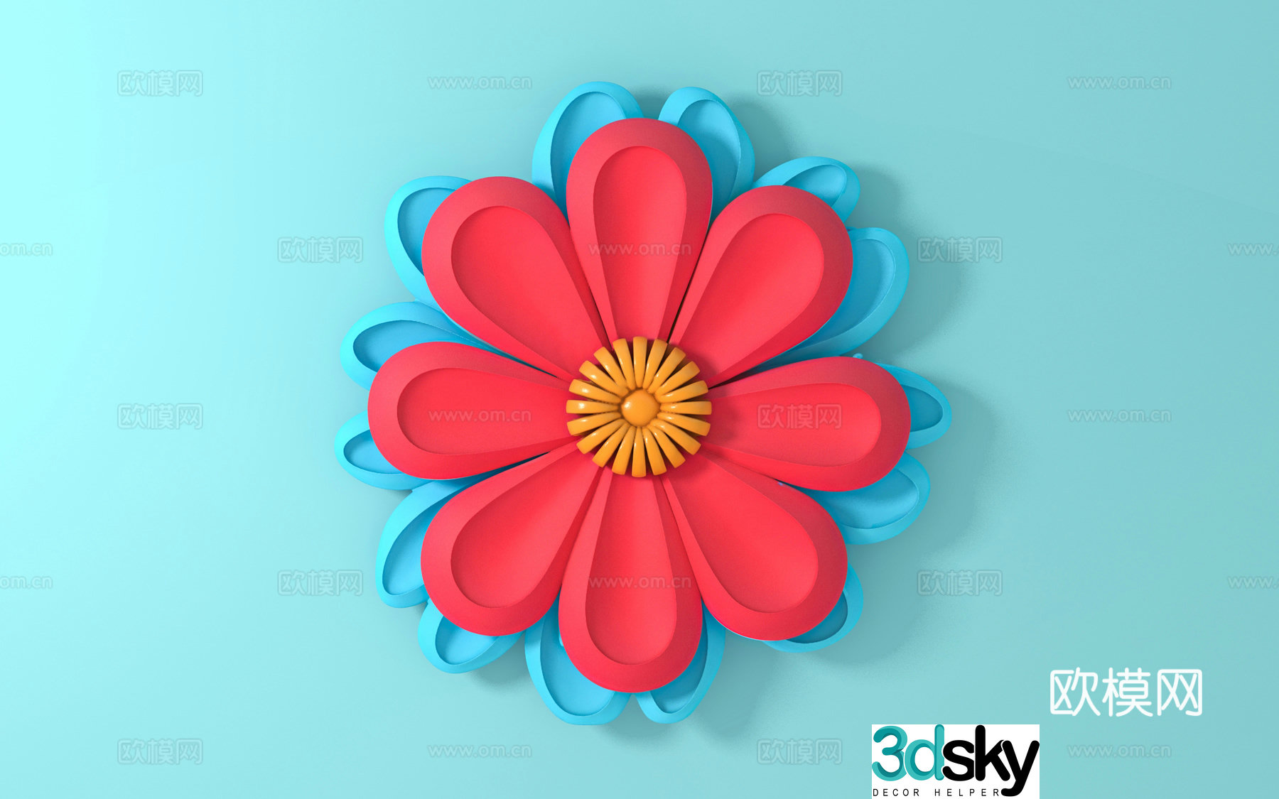 Wall decoration cartoon flowers facade decoration beautiful decoration cartoon style beautiful Chen props 3d model