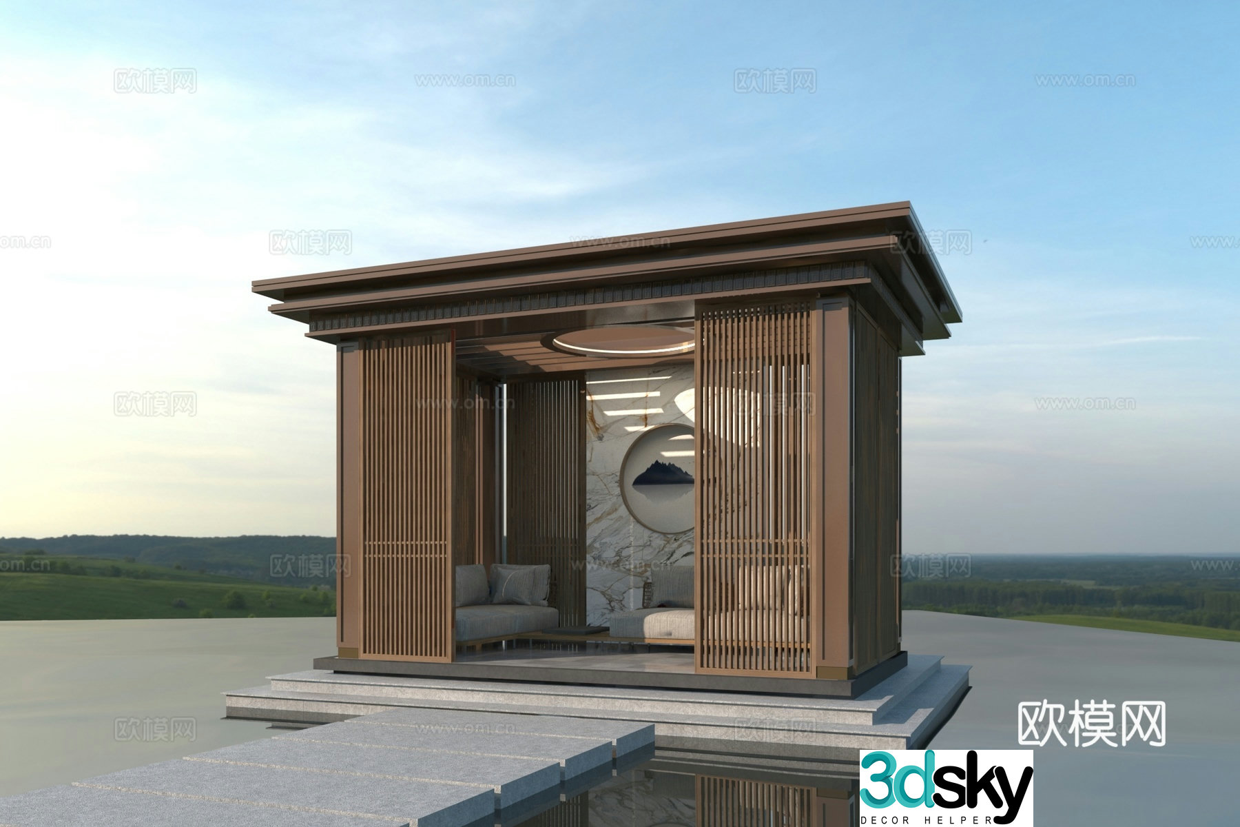 New Chinese style pavilion 3D model