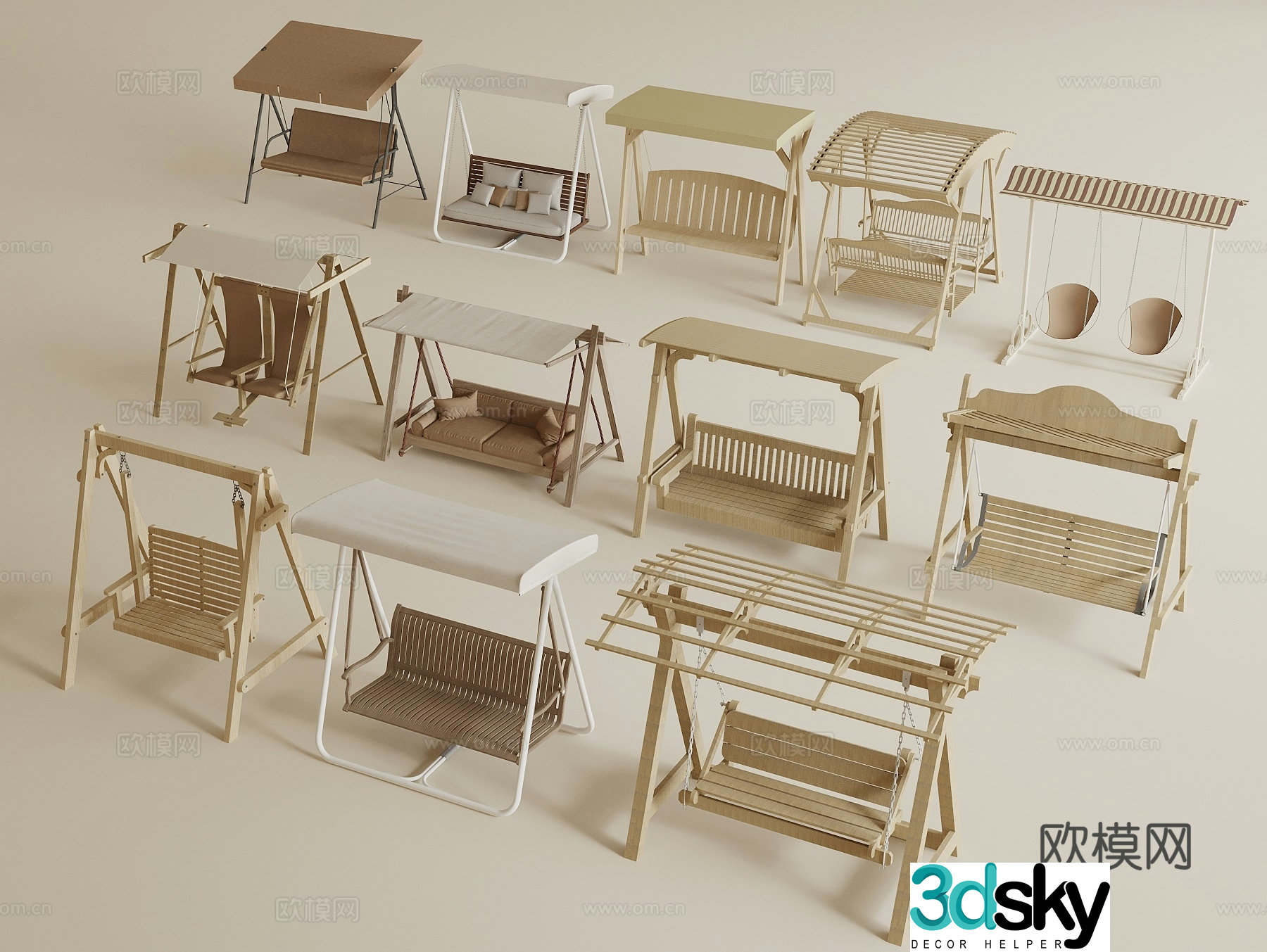 Modern swing chairs Garden swing chairs Outdoor swing chairs Hanging chairs 3d model