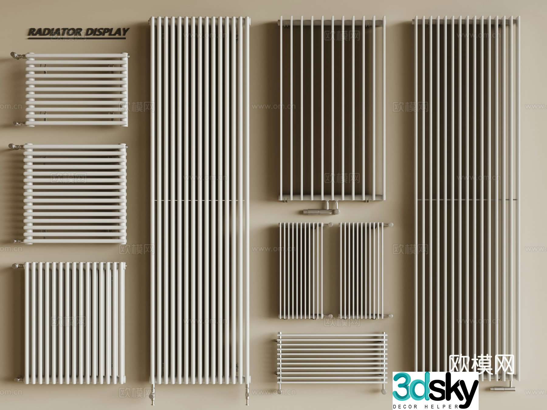 Modern radiator Heating pipe 3d model