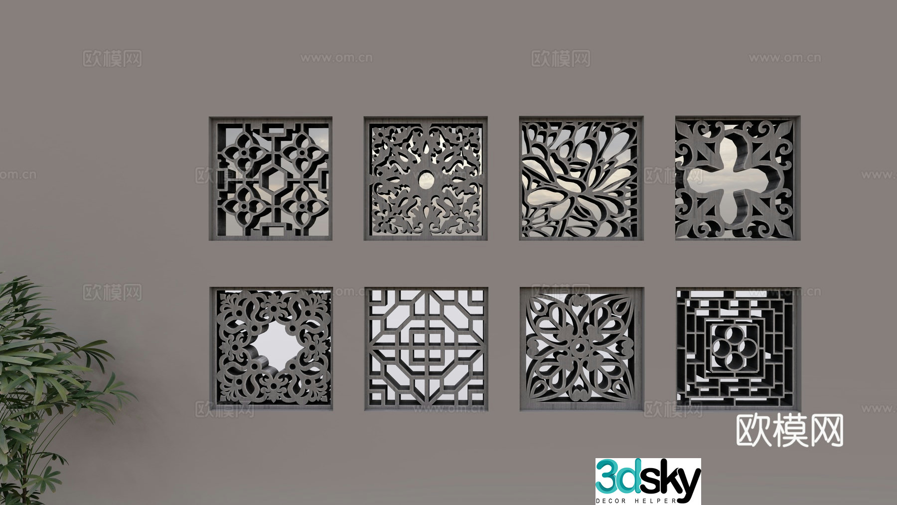 Modern building materials Cement brick partition wall Cement hollow brick Cement hollow partition brick Window grille 3D model