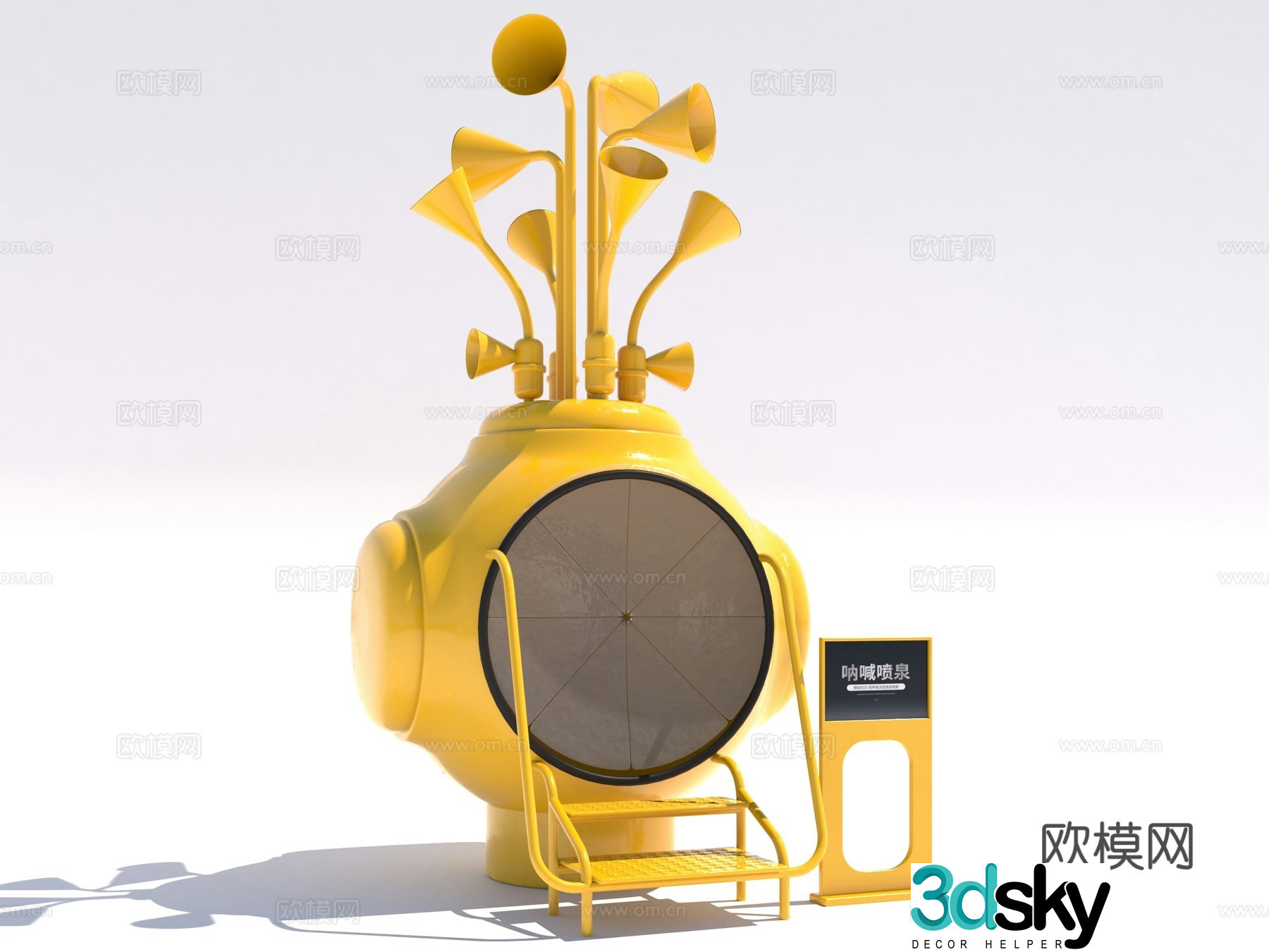 Modern style loudspeaker equipment 3d model