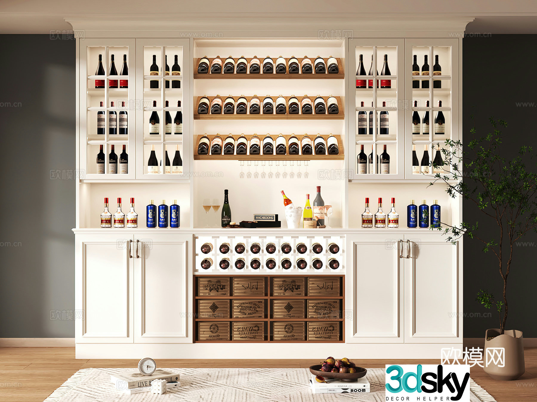 Wine cabinet design Wine cabinet red wine cabinet bar wine cabinet partition wine cabinet 3D model