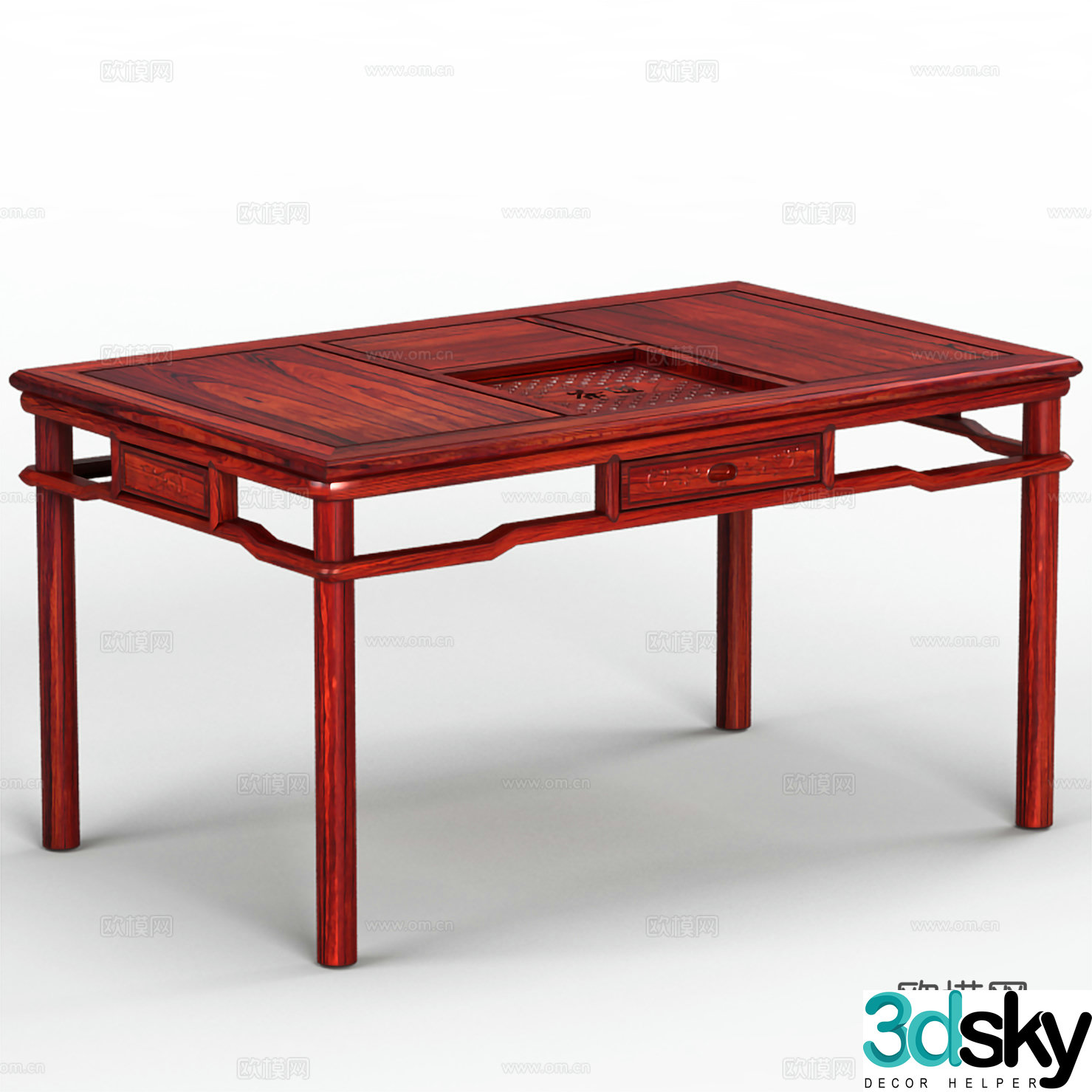 Chinese tea table New Chinese tea table Solid wood mahogany 3D model
