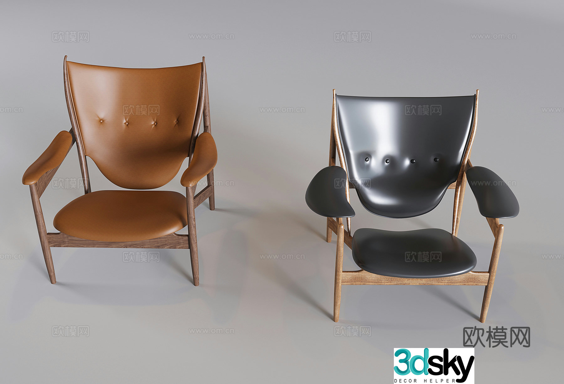 Italian chieftain chair leisure chair medieval solid wood leather chair Jay Chou same sofa chair balcony chair 3D model
