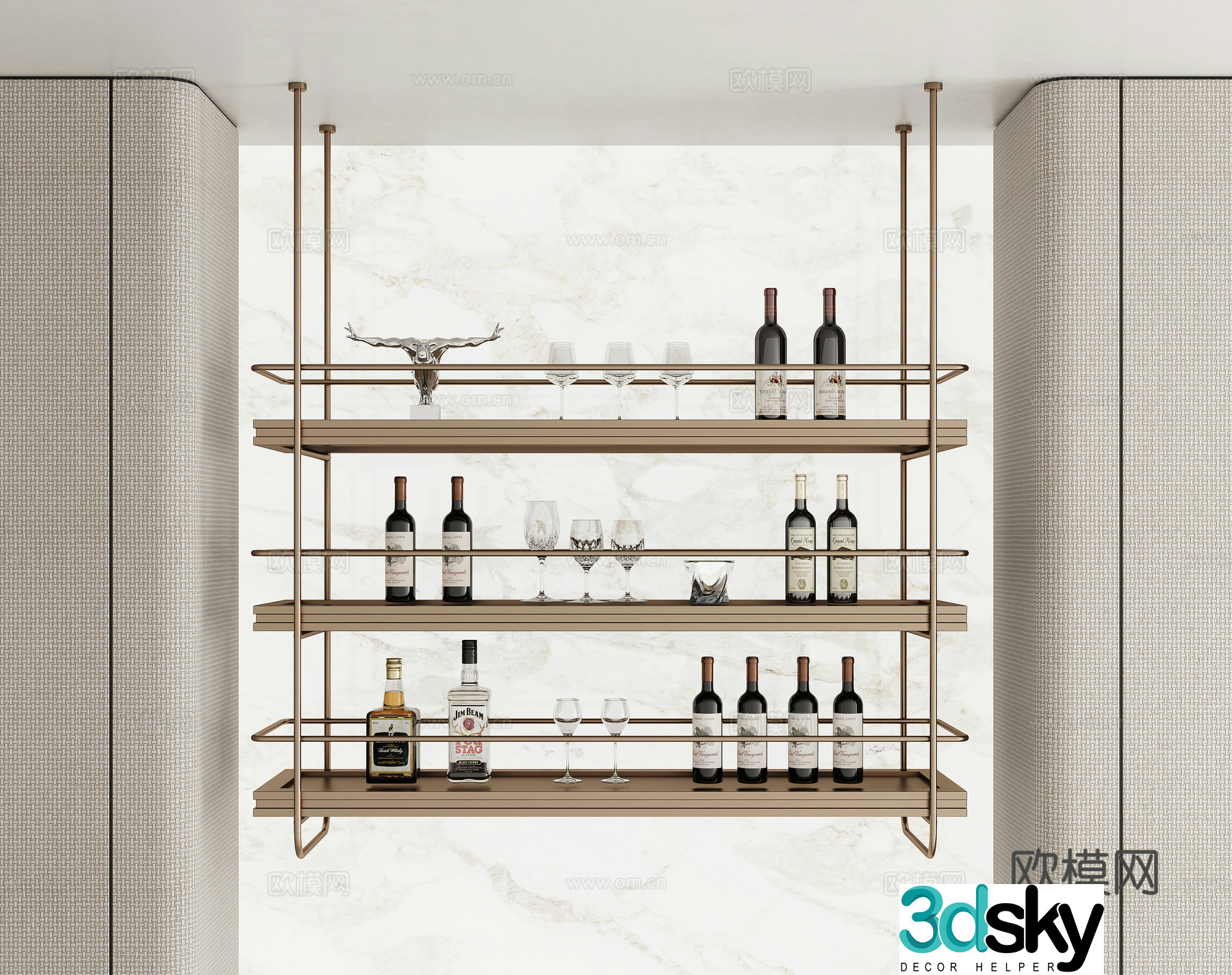 Modern wine rack 3d model