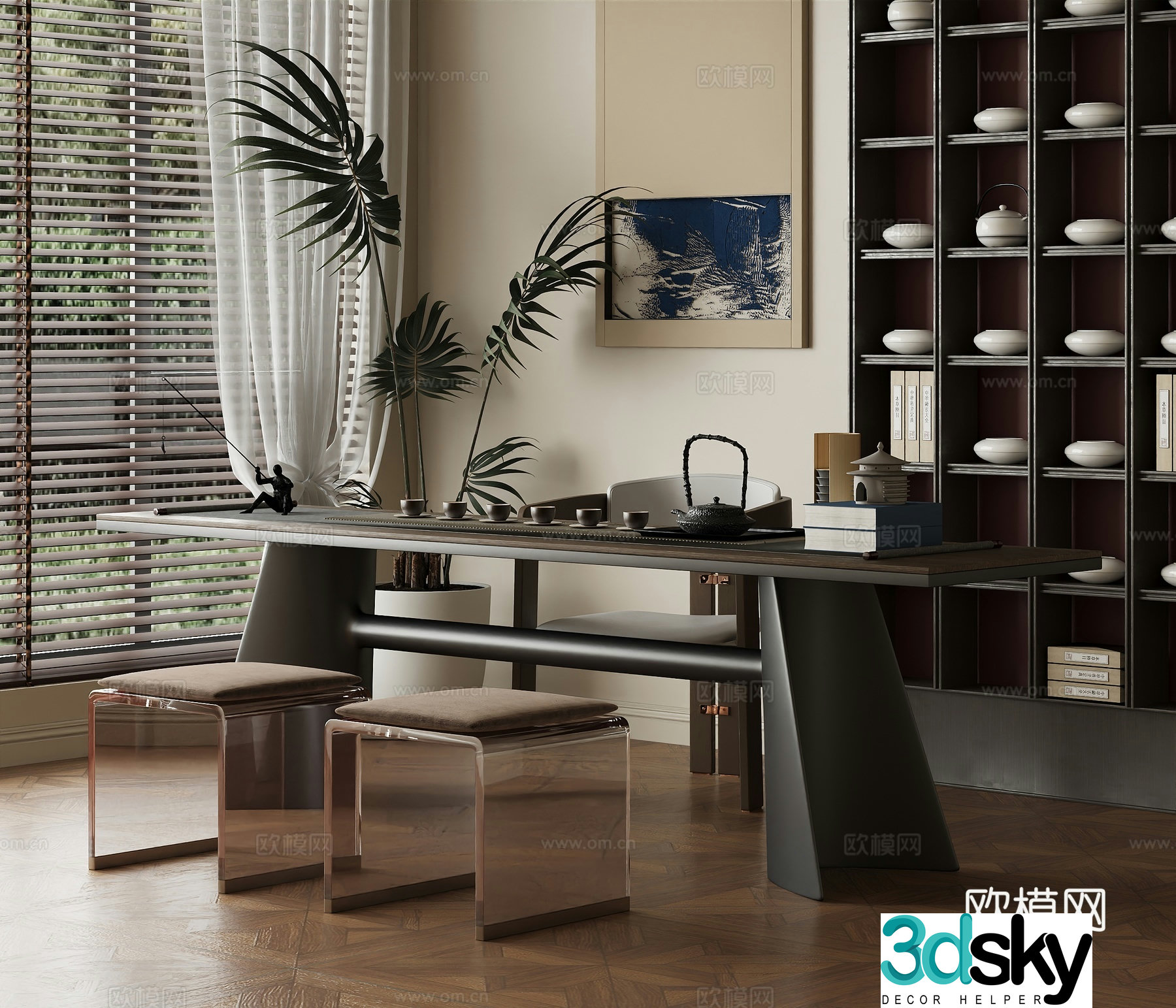 New Chinese tea room 3D model