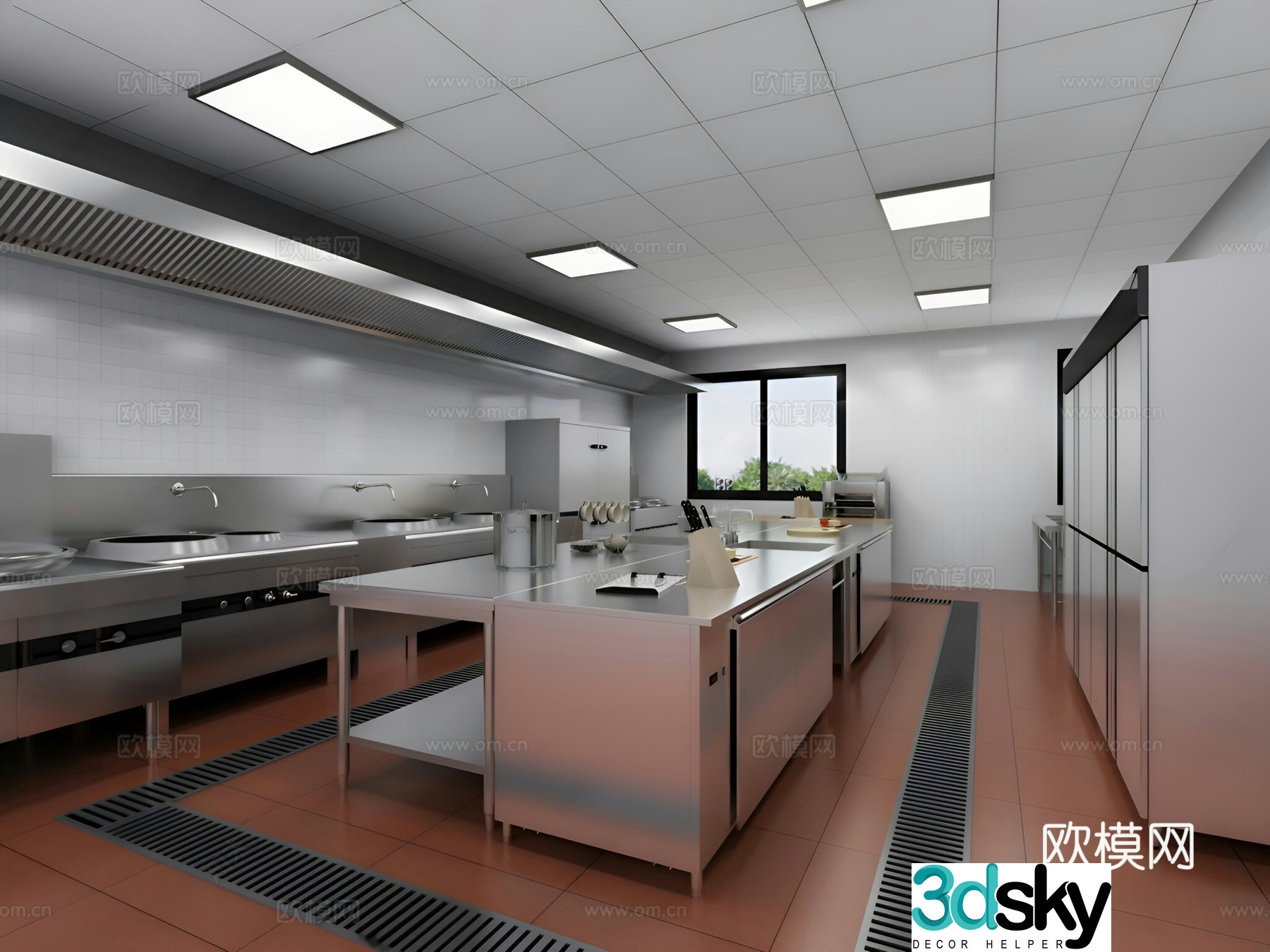 Modern restaurant kitchen noodle machine 3d model