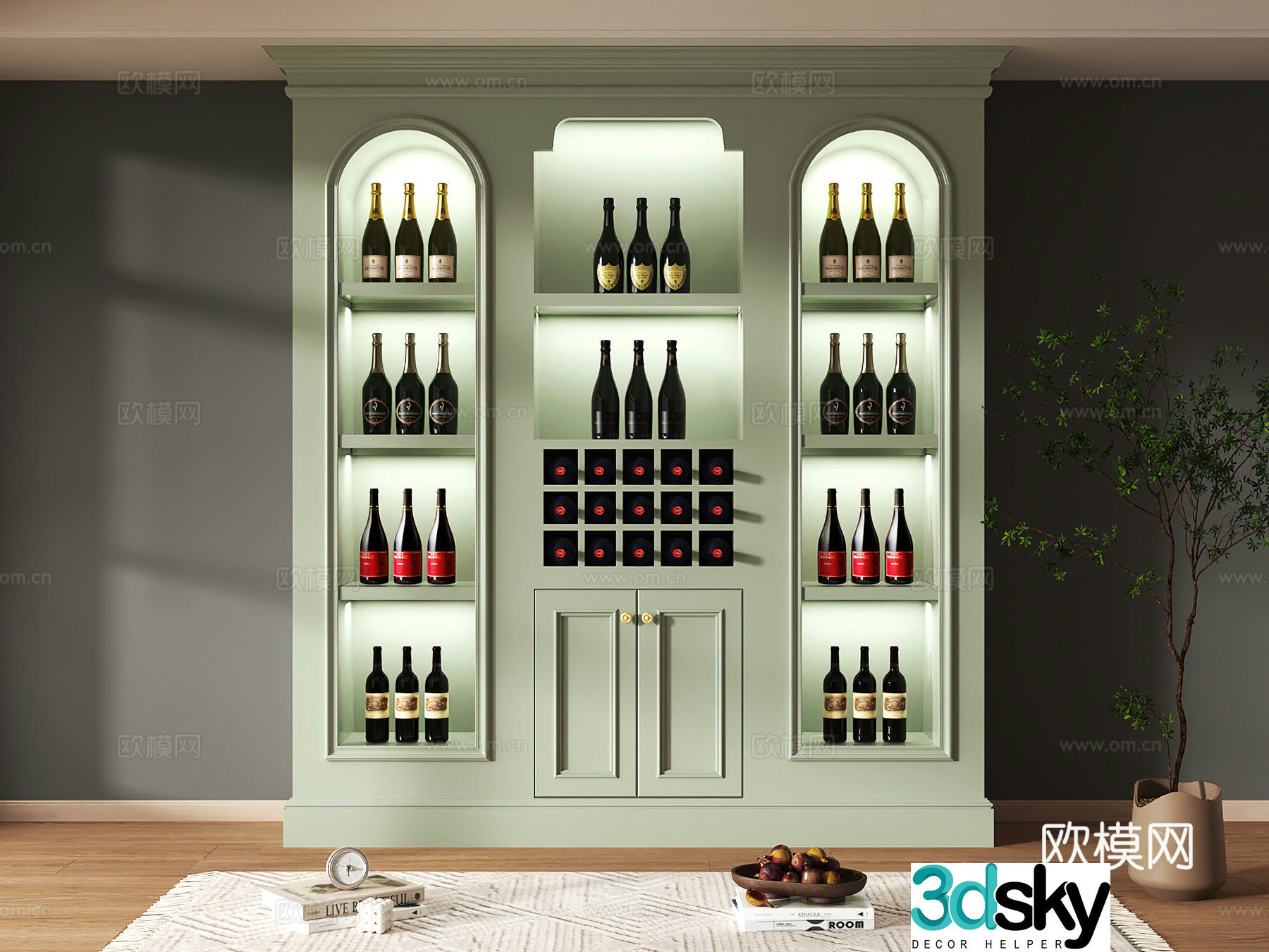 Wine cabinet design Wine cabinet red wine cabinet bar wine cabinet partition wine cabinet 3D model