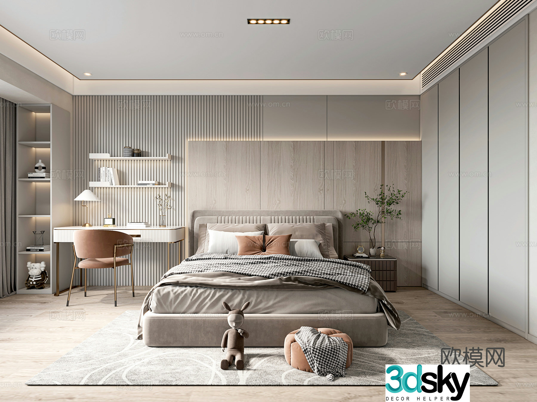 Modern bedroom second bedroom 3d model