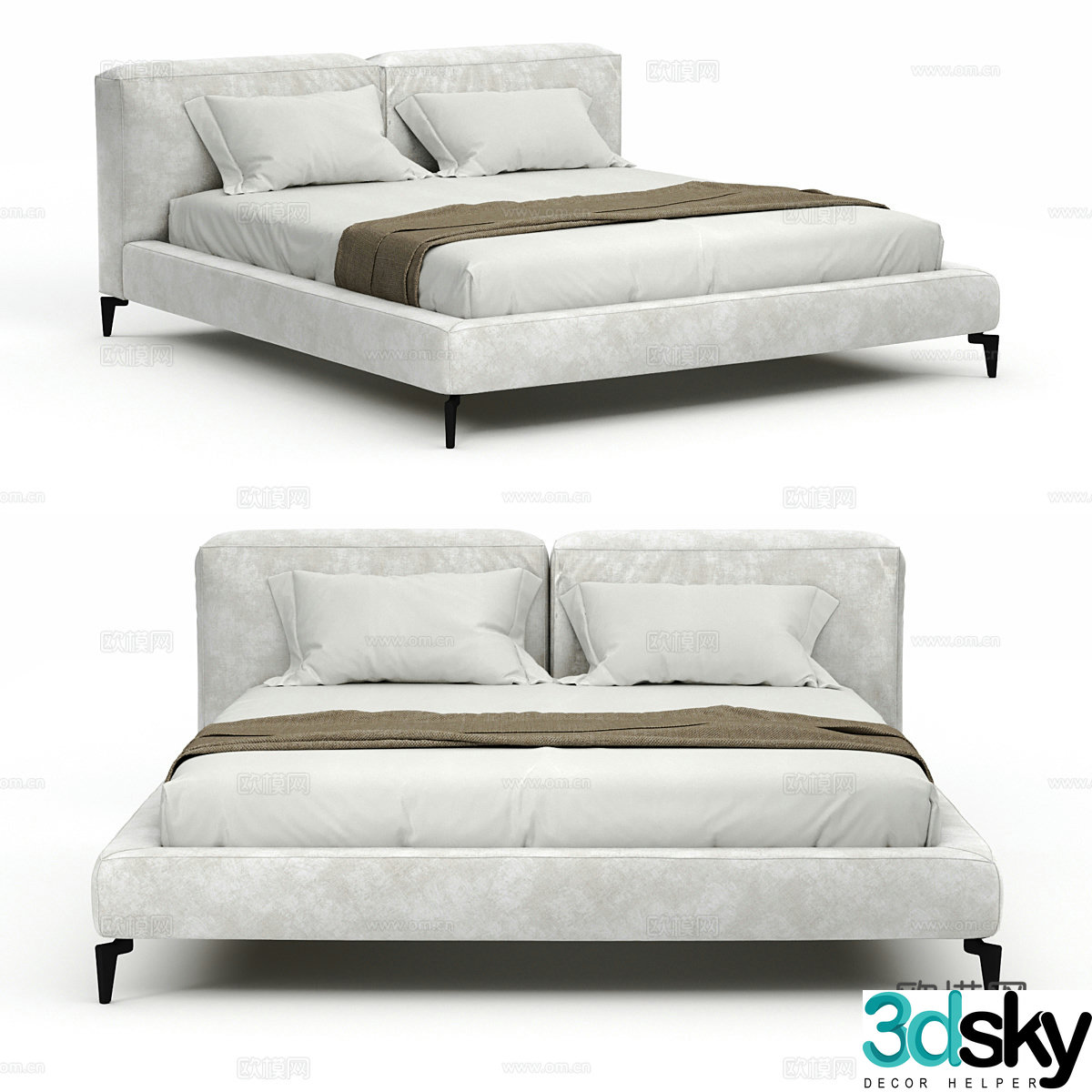 Double bed 3d model