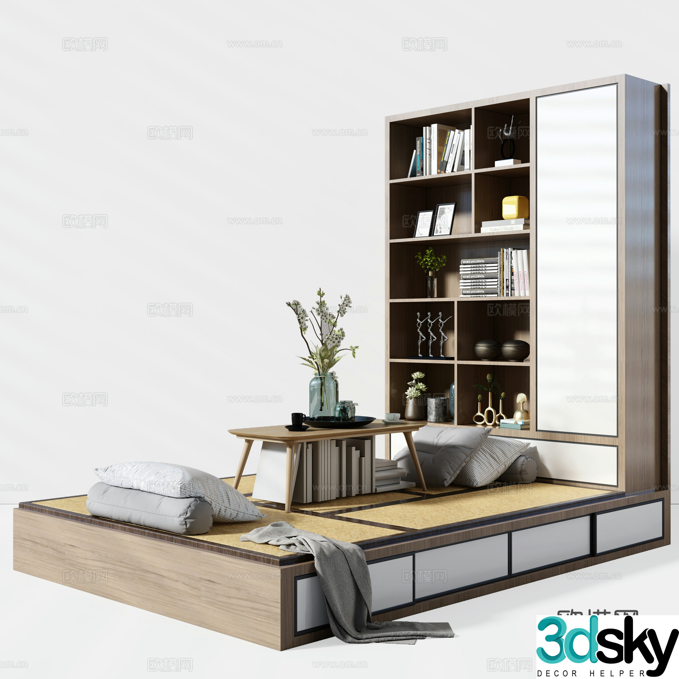 Tatami tea room Tatami bed 3D model